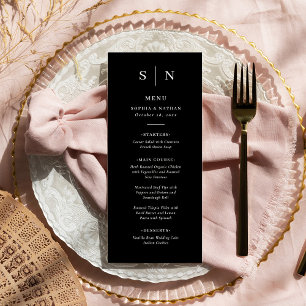 Minimal and Chic Black and White Wedding Menu