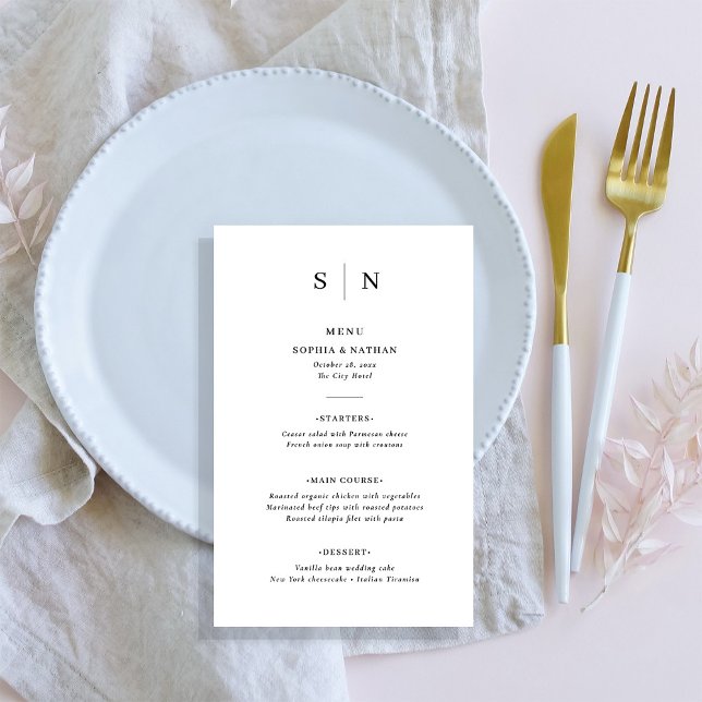 Minimal and Chic | Black and White Wedding Menu (Creator Uploaded)