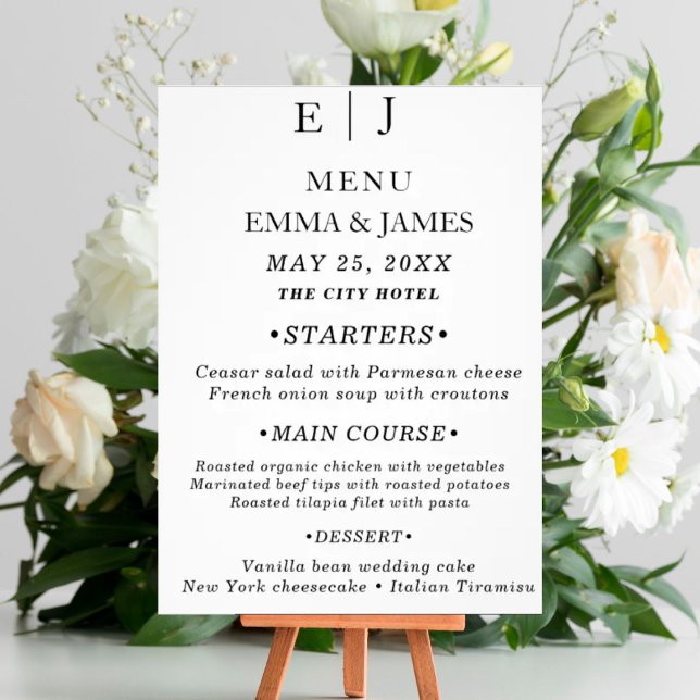 Minimal and Chic | Black and White Wedding Menu (Creator Uploaded)