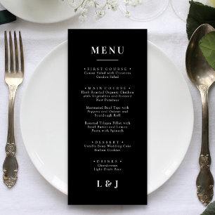 Minimal and Chic   Black and White Wedding Menu
