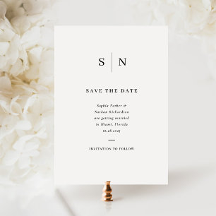 Minimal and Chic Black and White Wedding Save The Date