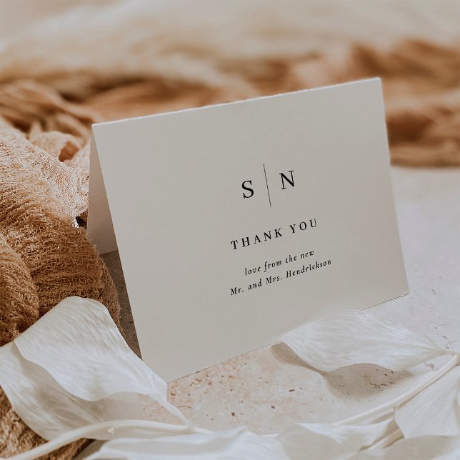 Minimal and Chic | Black and White Wedding Thank You Card (Creator Uploaded)