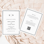 Minimal and Chic Black Border | All in One Wedding Invitation<br><div class="desc">These elegant, modern all in one wedding invitations feature a simple black and white minimalist text design, with a classic frame at the border. Add your initials or monogram to make them completely your own. The back of the invitations feature room for your wedding details (reception info, hotel accommodations, etc.)...</div>