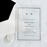 Minimal and Chic | Black Border Wedding Acrylic Invitations<br><div class="desc">These elegant,  modern clear acrylic wedding invitations feature a simple minimalist text design,  with a classic black frame at the border. Add your initials or monogram to make them completely your own.</div>