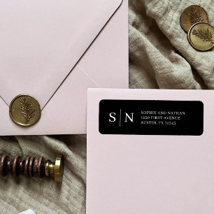 Minimal and Chic   Black Return Address Label