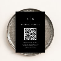 Minimal and Chic | Black Scannable QR Code Wedding