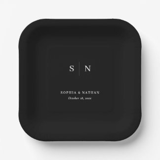 Minimal and Chic Black | Wedding Paper Plate