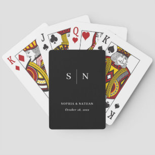 Minimal and Chic Black   Wedding Playing Cards