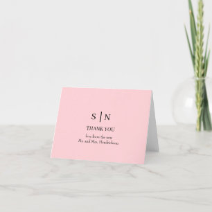 Minimal and Chic   Black Wedding Thank You Card