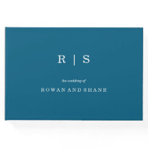 Minimal and Chic Blue | White Border Guest Book