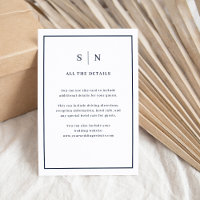 Minimal and Chic Border Navy Blue Wedding Details