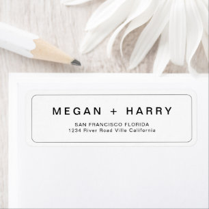 Minimal and Chic Border Wedding Return Address Label