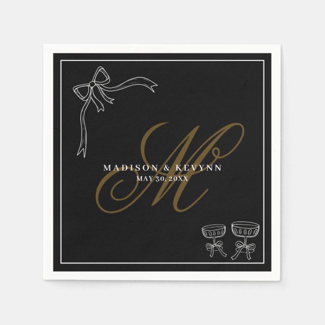 Minimal and Chic  | Bow Wedding Napkins (Front)