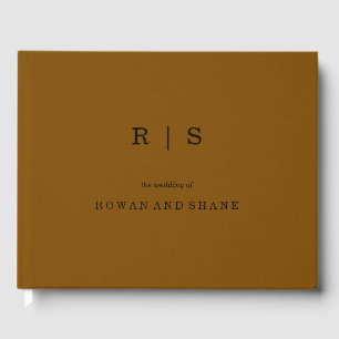 Minimal and Chic Brown Black Font Wedding Guest Book