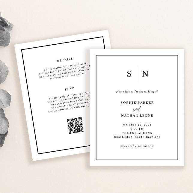 Minimal and Chic Budget QR Code Wedding Invitation (Creator Uploaded)