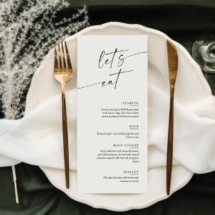 Minimal and Chic Calligraphy Dinner Wedding Menu