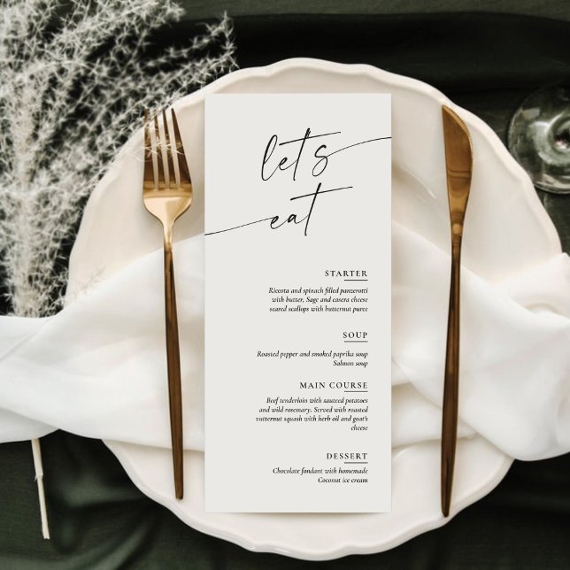 Minimal and Chic Calligraphy Dinner Wedding Menu (Creator Uploaded)