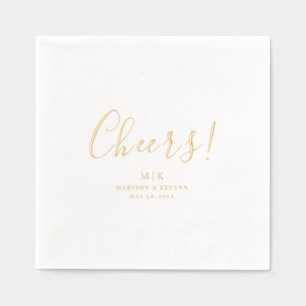 Minimal and Chic    Cheers Wedding Foil Napkins