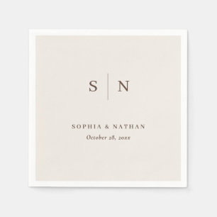 Minimal and Chic   Creamy White Neutral Wedding Napkin