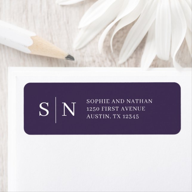 Minimal and Chic | Dark Purple Return Address Label (Insitu)