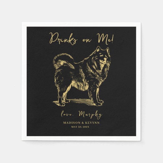  Minimal and Chic | Dog Wedding Napkins (Front)