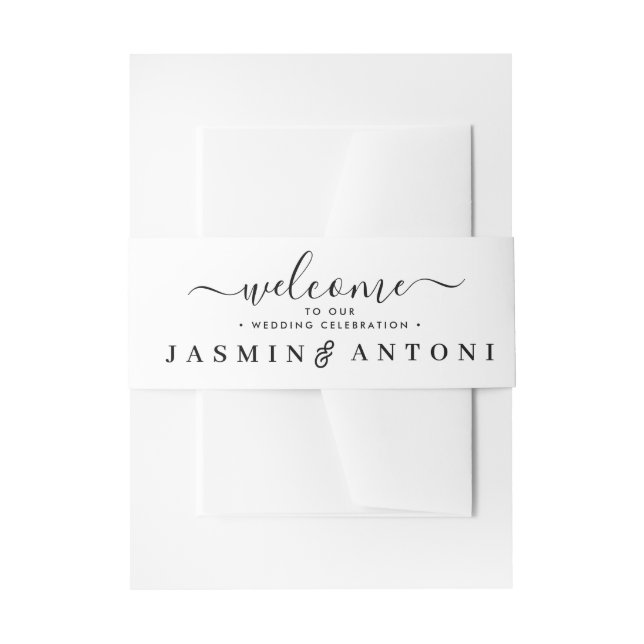 Minimal and Chic  Invitation Belly Band (Front Example)