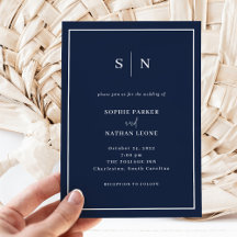 Minimal and Chic | Navy Blue with Border Wedding