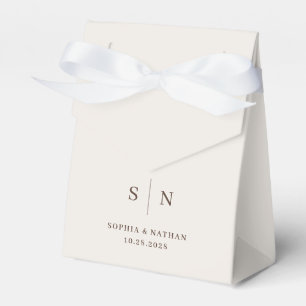 Minimal and Chic Neutral Creamy White Wedding Favour Box