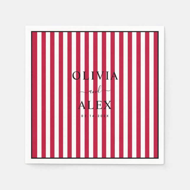 Minimal and Chic Personalised Wedding  Napkin (Front)