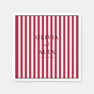 Minimal and Chic Personalized Wedding  Napkin