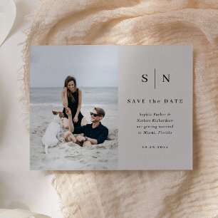 Minimal and Chic Photo Wedding Save the Date Postcard