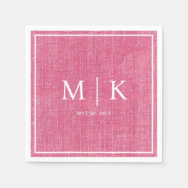 Minimal and Chic | Pink Denim Fabric Wedding  Napkin (Front)