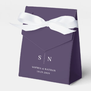 Minimal and Chic Purple and White Wedding Favour Box