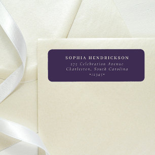 Minimal and Chic Purple Return Address Label