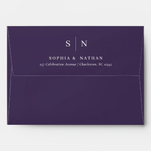 Minimal and Chic Purple Wedding Envelope