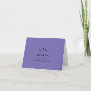 Minimal and Chic   Purple Wedding  Thank You Card