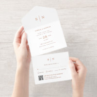 Minimal and Chic | QR Code Wedding Gold Foil