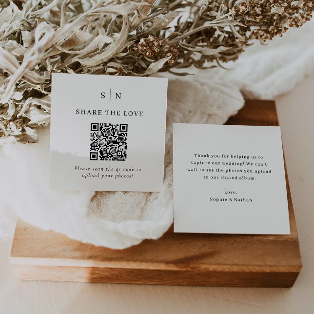 Minimal and Chic | QR Code Wedding Share the Love Enclosure Card (Creator Uploaded)