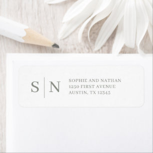 Minimal and Chic Sage Green and White Return Address Label