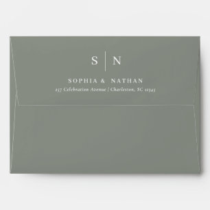 Minimal and Chic   Sage Green Wedding Envelope