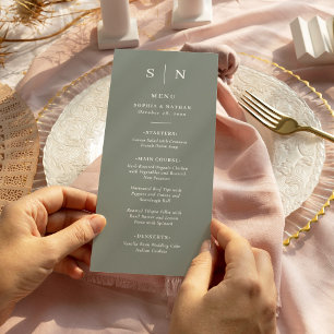 Minimal and Chic   Sage Green Wedding Menu