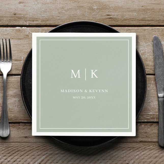 Minimal and Chic Sage Green | Wedding Napkins (Creator Uploaded)