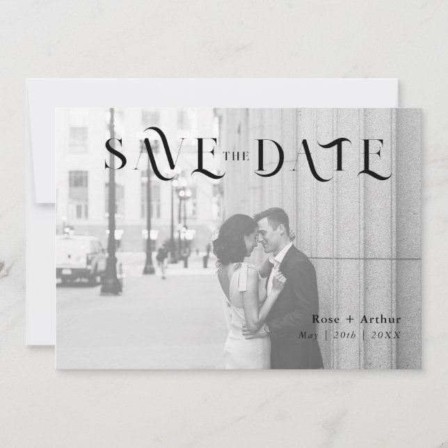 Minimal and chic Save The Date Card (Front)
