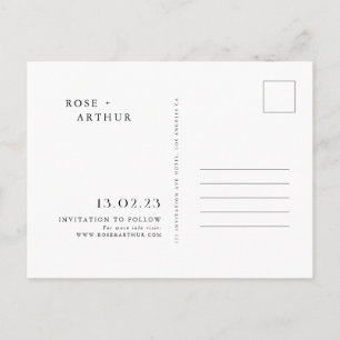 Minimal and chic Save The Date Invitation Postcard