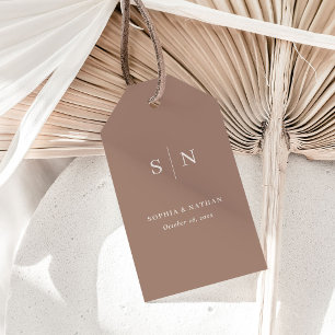 Minimal and Chic   Taupe and Cream Wedding Gift Tags