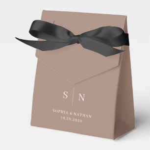 Minimal and Chic   Taupe and Creamy White Wedding Favour Box