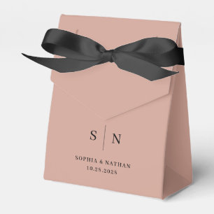 Minimal and Chic Terracotta and Black Wedding Favour Box