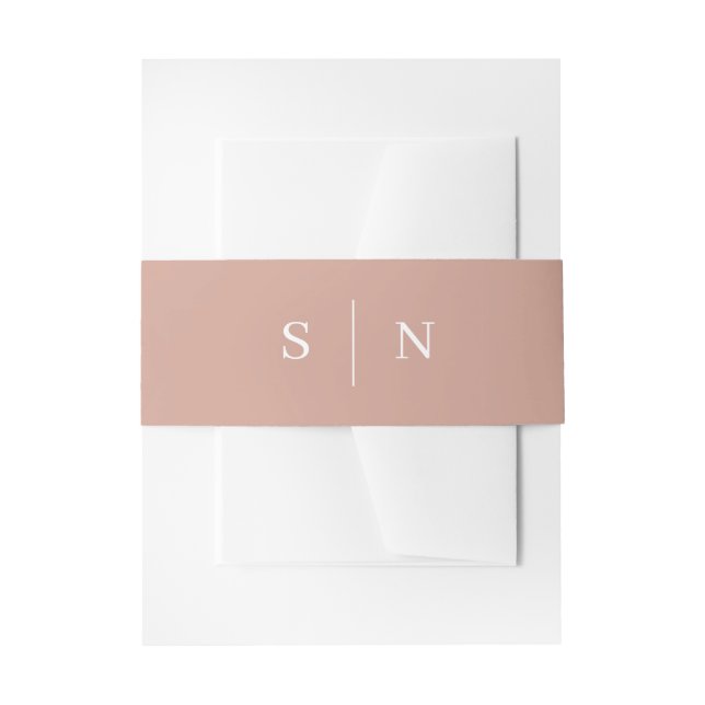 Minimal and Chic | Terracotta and White Monogram Invitation Belly Band (Front Example)