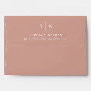 Minimal and Chic   Terracotta and White Wedding Envelope