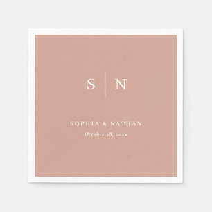 Minimal and Chic Terracotta and White Wedding Napkin